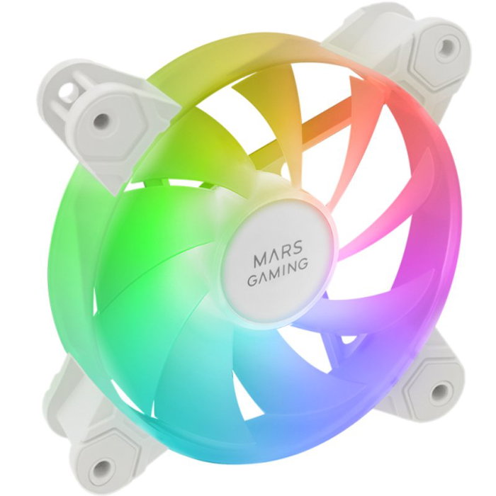 Mars Gaming MF-4A Pack 4 Ventiladores 120mm ARGB Blanco Mars Gaming MF-4A Pack 4 Ventiladores 120mm ARGB Blanco